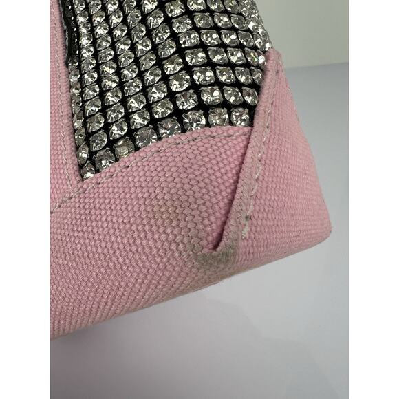 ALEXANDER WANG Mini Cruiser Pink Canvas Crystal Tote Bag - Picture 9 of 14